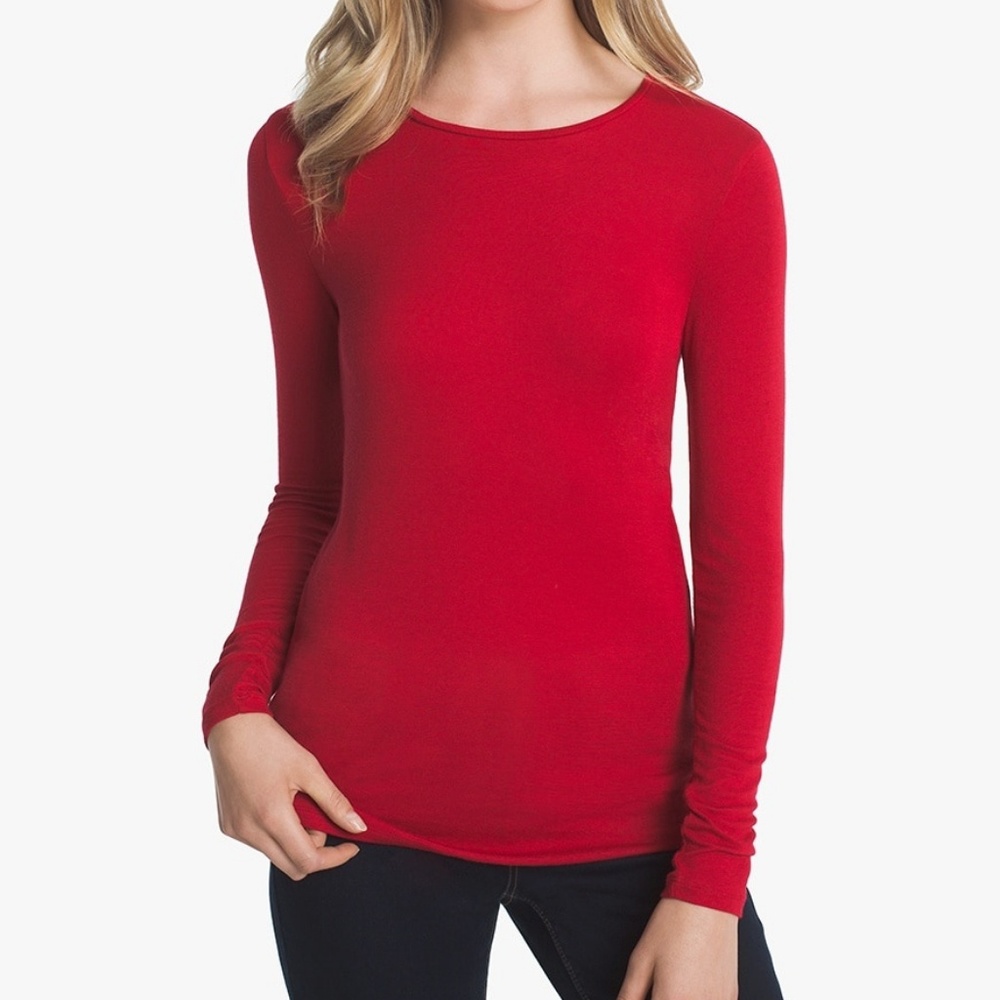 White House Black Market Long Sleeve Tee, Red